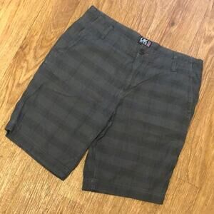 UK Style by French Connection Gray and Black Plaid Shorts Size 32